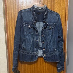 White House Black Market Dark Blue Jean Jacket